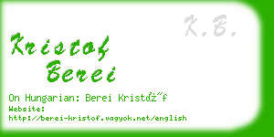 kristof berei business card